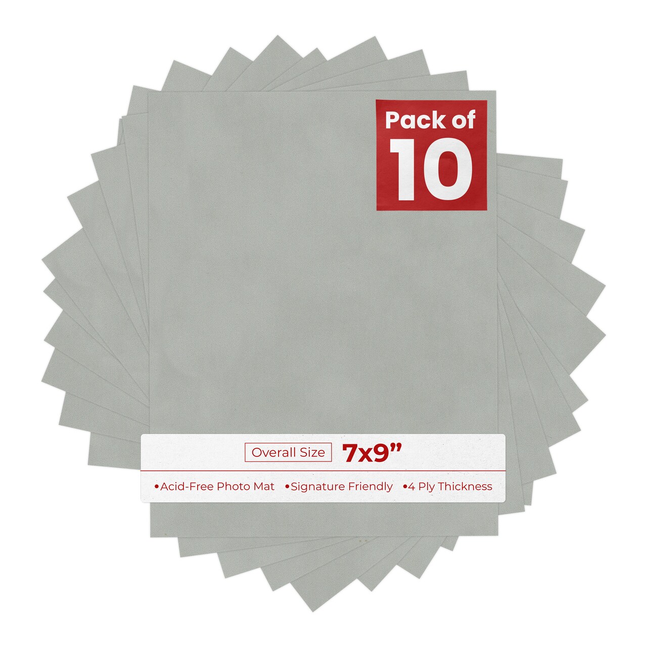 Light Grey Suede 7x9 Uncut Mat Board - Blank Sheets, No Opening